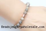 CGB9240 8mm, 10mm feldspar & drum hematite power beads bracelets