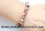 CGB9249 8mm, 10mm Australian zebra jasper & drum hematite power beads bracelets