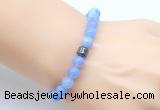 CGB9256 8mm, 10mm blue banded agate & drum hematite power beads bracelets