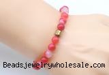 CGB9257 8mm, 10mm red banded agate & drum hematite power beads bracelets