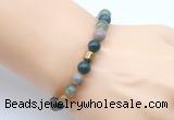 CGB9265 8mm, 10mm Indian agate & drum hematite power beads bracelets