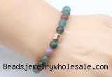 CGB9266 8mm, 10mm Indian agate & drum hematite power beads bracelets