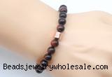 CGB9277 8mm, 10mm red tiger eye & drum hematite power beads bracelets