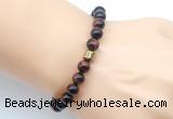 CGB9278 8mm, 10mm red tiger eye & drum hematite power beads bracelets