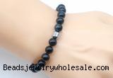 CGB9281 8mm, 10mm blue tiger eye & drum hematite power beads bracelets