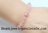 CGB9286 8mm, 10mm rose quartz & drum hematite power beads bracelets