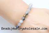 CGB9288 8mm, 10mm black rutilated quartz & drum hematite power beads bracelets