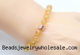 CGB9289 8mm, 10mm citrine & drum hematite power beads bracelets