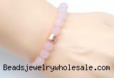 CGB9301 8mm, 10mm matte rose quartz & drum hematite power beads bracelets