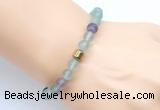 CGB9304 8mm, 10mm matte fluorite & drum hematite power beads bracelets