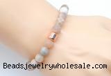 CGB9305 8mm, 10mm matte sunstone & drum hematite power beads bracelets