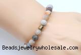 CGB9313 8mm, 10mm matte bamboo leaf agate & drum hematite power beads bracelets