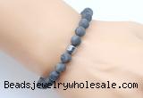 CGB9325 8mm, 10mm matte black labradorite & drum hematite power beads bracelets