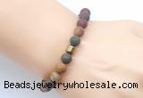 CGB9328 8mm, 10mm matte picasso jasper & drum hematite power beads bracelets