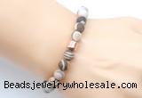 CGB9329 8mm, 10mm matte Australian zebra jasper & drum hematite power beads bracelets