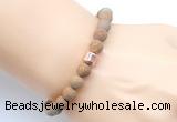 CGB9336 8mm, 10mm matte wooden jasper & drum hematite power beads bracelets