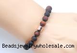 CGB9338 8mm, 10mm matte red tiger eye & drum hematite power beads bracelets