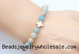 CGB9353 8mm, 10mm amazonite & cross hematite power beads bracelets