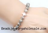 CGB9355 8mm, 10mm feldspar & cross hematite power beads bracelets