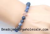 CGB9356 8mm, 10mm blue spot stone & cross hematite power beads bracelets