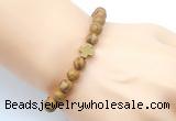 CGB9361 8mm, 10mm wooden jasper & cross hematite power beads bracelets