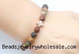 CGB9363 8mm, 10mm picasso jasper & cross hematite power beads bracelets