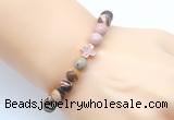 CGB9364 8mm, 10mm Australian zebra jasper & cross hematite power beads bracelets