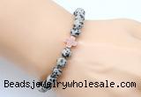 CGB9367 8mm, 10mm dalmatian jasper & cross hematite power beads bracelets