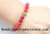 CGB9372 8mm, 10mm red banded agate & cross hematite power beads bracelets