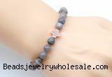 CGB9375 8mm, 10mm Botswana agate & cross hematite power beads bracelets