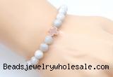 CGB9378 8mm, 10mm white crazy lace agate & cross hematite power beads bracelets