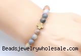 CGB9379 8mm, 10mm bamboo leaf agate & cross hematite power beads bracelets