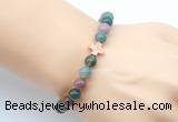 CGB9381 8mm, 10mm Indian agate & cross hematite power beads bracelets