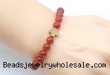 CGB9383 8mm, 10mm red agate & cross hematite power beads bracelets