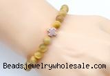 CGB9388 8mm, 10mm golden tiger eye & cross hematite power beads bracelets