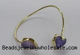 CGB939 15*20mm - 16*16mm freeform & heart druzy agate bangles