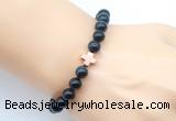 CGB9396 8mm, 10mm blue tiger eye & cross hematite power beads bracelets