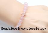 CGB9401 8mm, 10mm rose quartz & cross hematite power beads bracelets