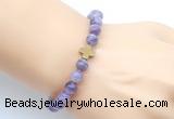 CGB9402 8mm, 10mm dogtooth amethyst & cross hematite power beads bracelets