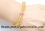 CGB9404 8mm, 10mm citrine & cross hematite power beads bracelets