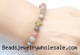 CGB9405 8mm, 10mm rainbow moonstone & cross hematite power beads bracelets