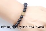 CGB9406 8mm, 10mm garnet & cross hematite power beads bracelets