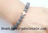 CGB9409 8mm, 10mm labradorite & cross hematite power beads bracelets