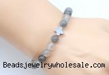 CGB9414 8mm, 10mm cloudy quartz & cross hematite power beads bracelets