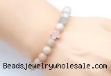 CGB9421 8mm, 10mm matte sunstone & cross hematite power beads bracelets