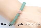 CGB9424 8mm, 10mm matte green aventurine & cross hematite power beads bracelets