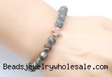 CGB9436 8mm, 10mm matte rhyolite & cross hematite power beads bracelets