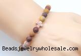 CGB9437 8mm, 10mm matte mookaite & cross hematite power beads bracelets