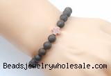 CGB9438 8mm, 10mm matte bronzite & cross hematite power beads bracelets