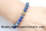 CGB9440 8mm, 10mm matte lapis lazuli & cross hematite power beads bracelets